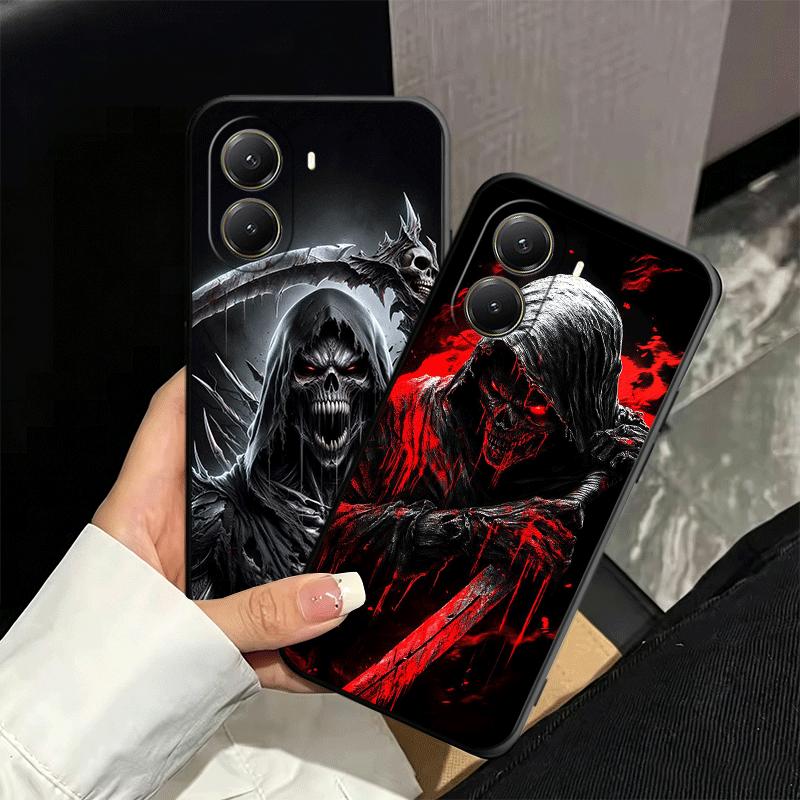 Death Grim Reaper Skull Scythe Soft Phone Case for Xiaomi Poco X5 X6 X7 X8 Pro Max X3 F7 F8 Ultra M8 M7 M6 M5 Redmi 15 15C 14C 1