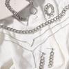 Accessories Simple Thick Chain Metal Wind Bracelet Ring Multi-layer Necklace Earrings Set Street Vintage