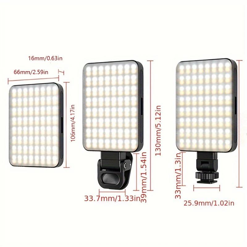 1pc Rechargeable LED Selfie Light,3 Modes Dimmable Light,120LEDs,Clip-On for Phone/ Laptop/ PC,Makeup,Video Atmosphere Lighting