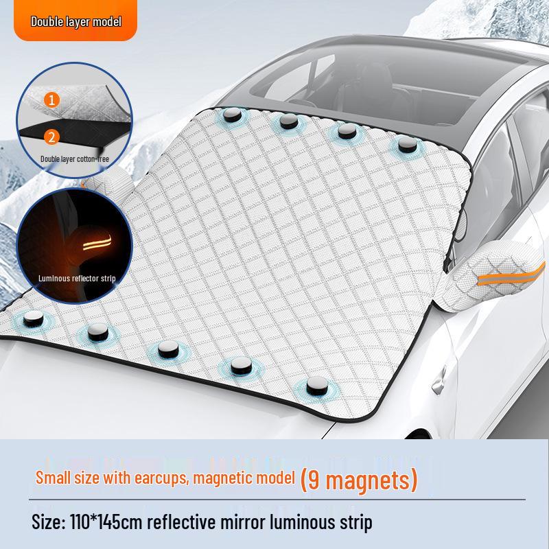 Magnetic Car Windshield Snow & Frost Cover Sunshade - Anti-Freeze Protection