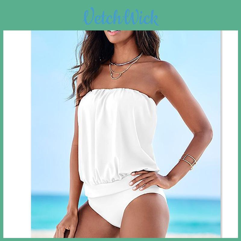 Stylish Women Beachwear Strapless Bandage Bodysuit One-piece Swimsuit In Vibrant Colors