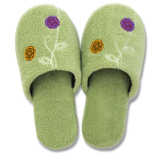 OKA Etoff Slippers (Fits feet 23cm-24cm) Green (Washable, Stylish, Indoor, Guest, Bathroom, Men's, Women's, Nordic Style)