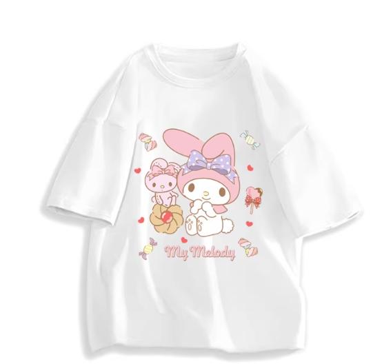 2026 New Fashion RoundNeck ShortSleeve TShirt Spring Summer Sanrio My Melody Women TShirt Unisex Trendy Cute Top Clothing