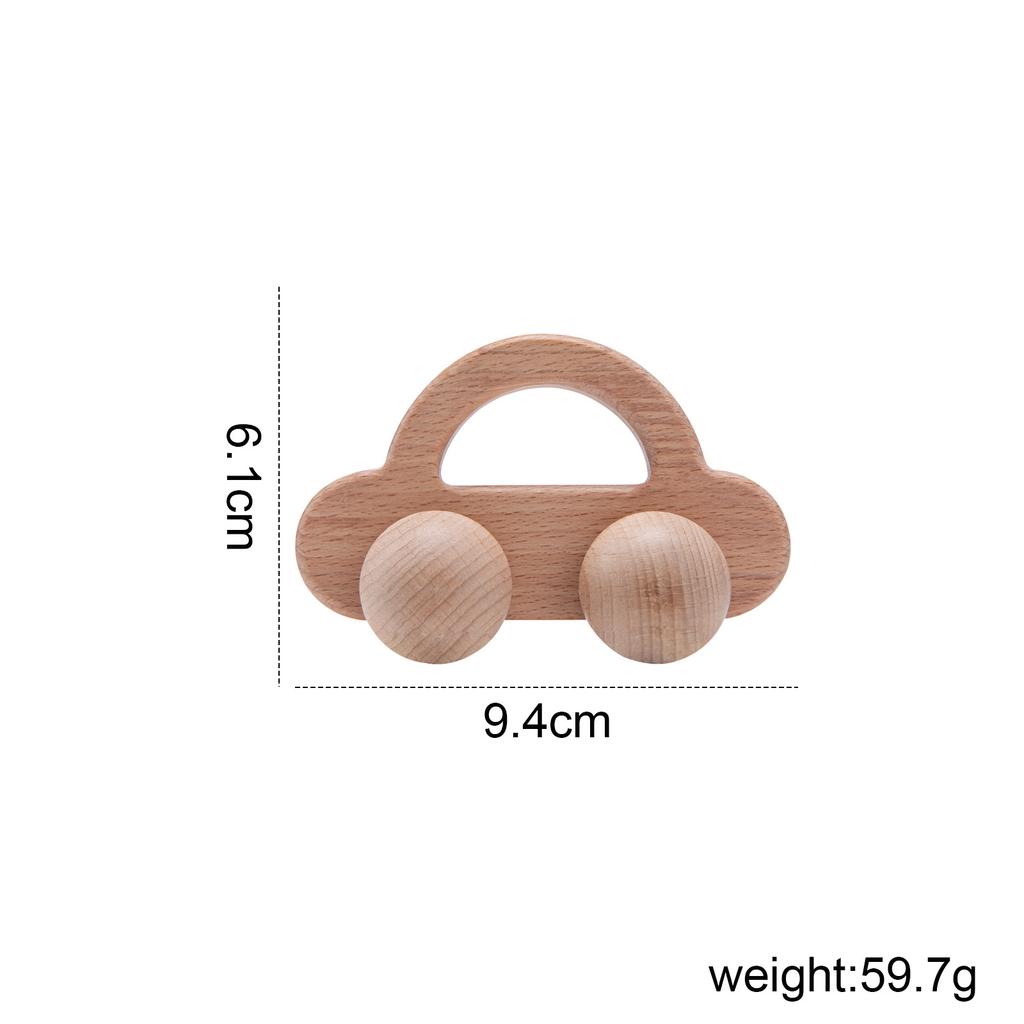 Walnut Wood Mini Colorful Car, Children Early Education Educational Wooden Building Block Toy, Infant Toddler Push Cart