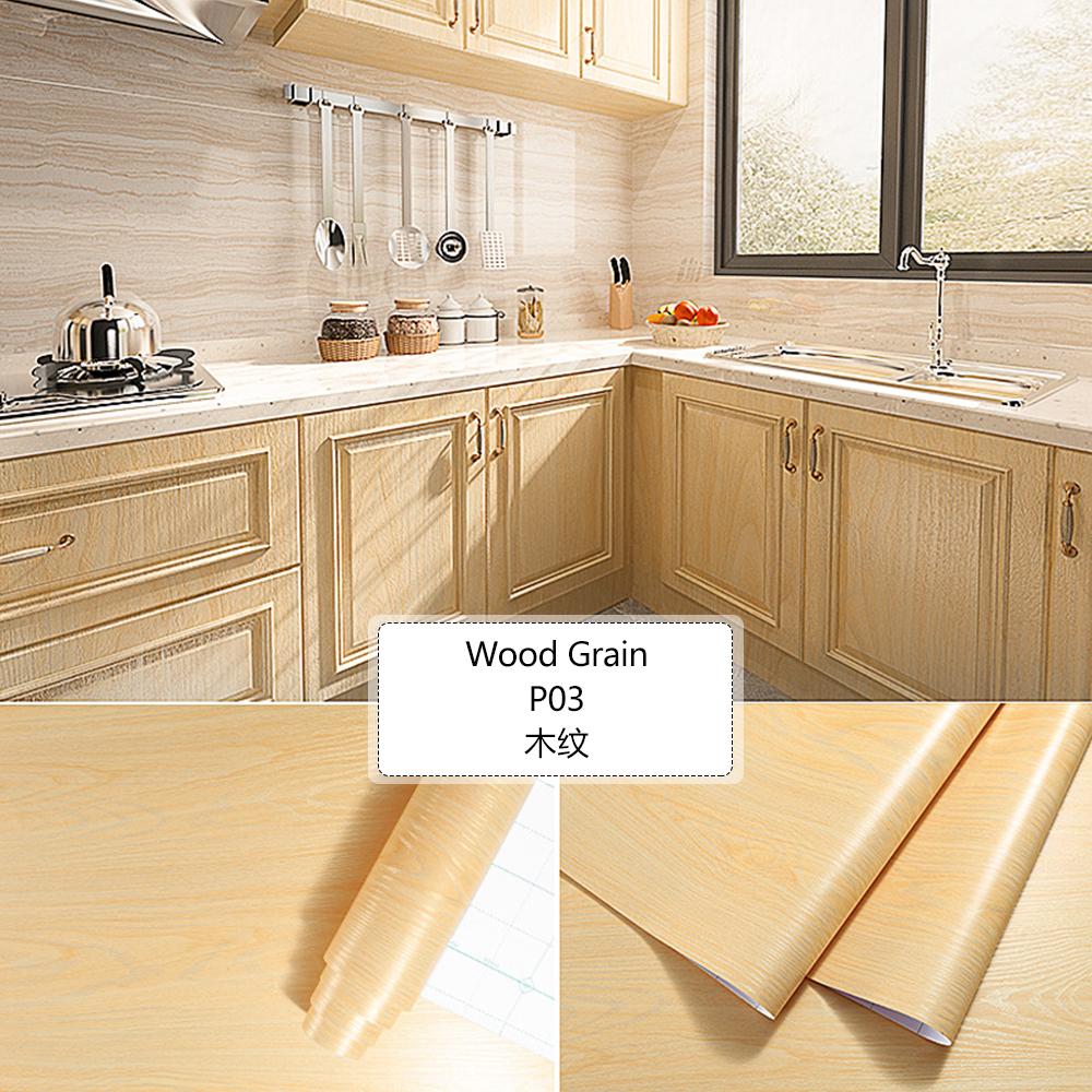 Thickened Wood Grain Self Adhesive Wallpaper Waterproof Wardrobe Tabletop Furniture Refurbished Adhesive Wallpapers 3D