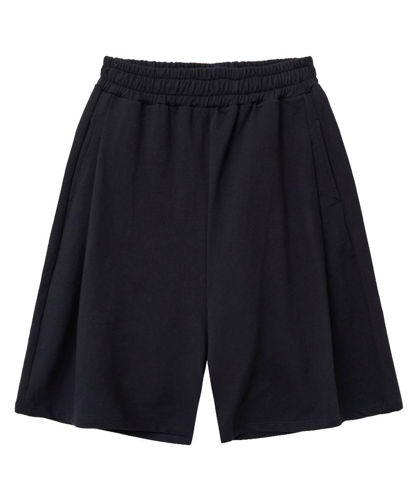 MOZMOZ Bermuda Star Patch Side Pleated Sweatpants Black