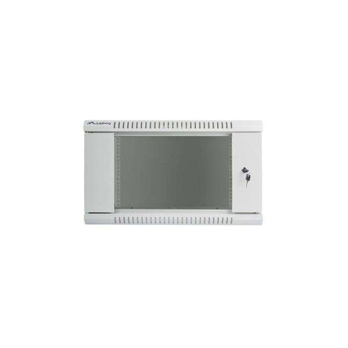 Armario Rack de Pared Lanberg WF01-6406-10S 6U 600x450x379mm Acero Gris IP20 60kg Cristal Templado