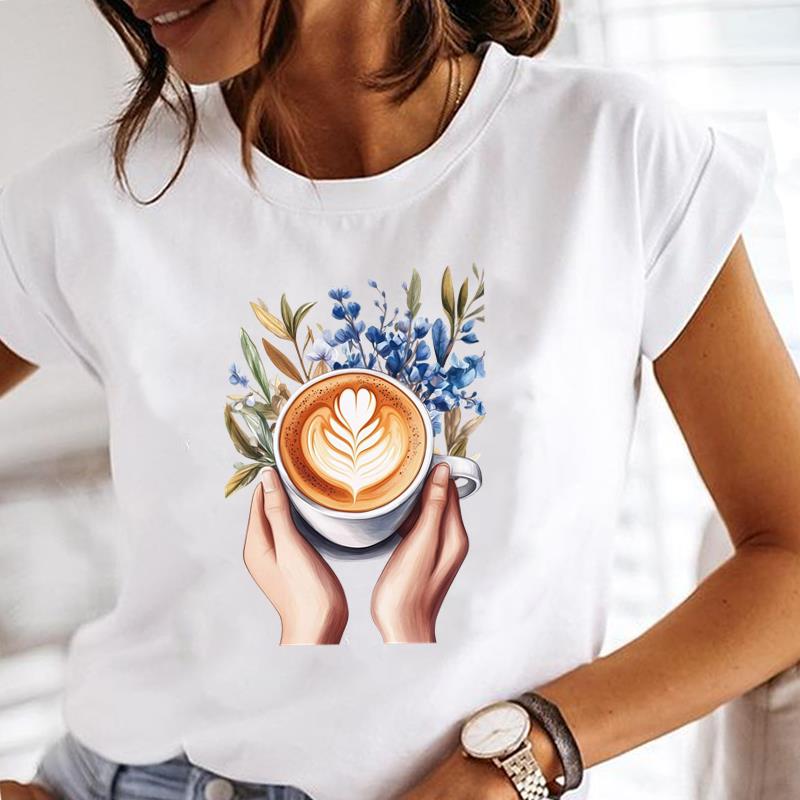 (Asian Size) Love Heart Trend Tee Lady Female Top Printed Women Casual T Shirt Fashion Clothing Graphic Short Sleeve T-shirts
