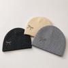 Rhinestone Bow Decor Skull Cap Hat Lightweight Warm Lining Sparkly Beanie Hat  Daily Wear