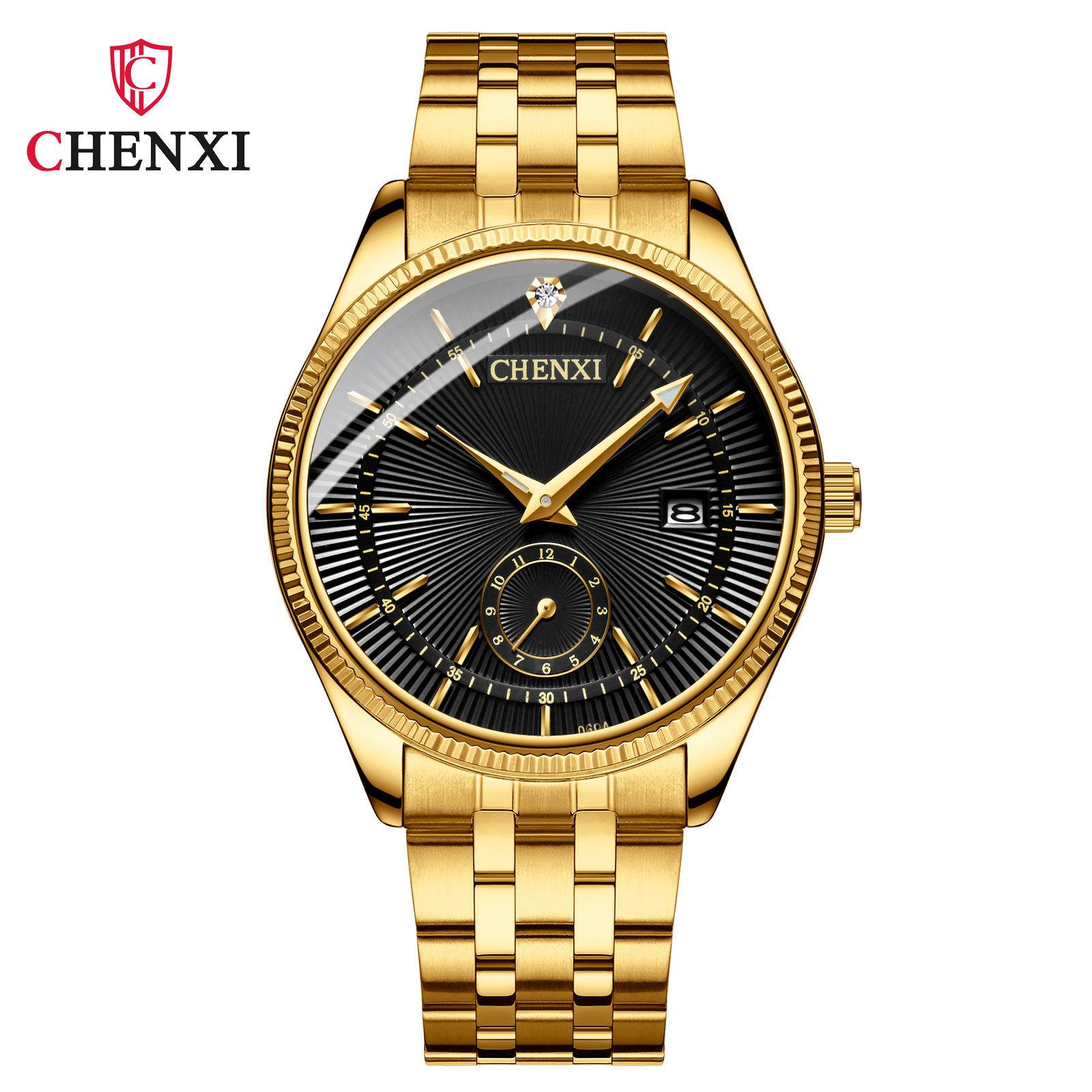 

Dawn Couple Watch All Gold Couple Watch Two And A Half Calendar Men And Women Quartz Watch