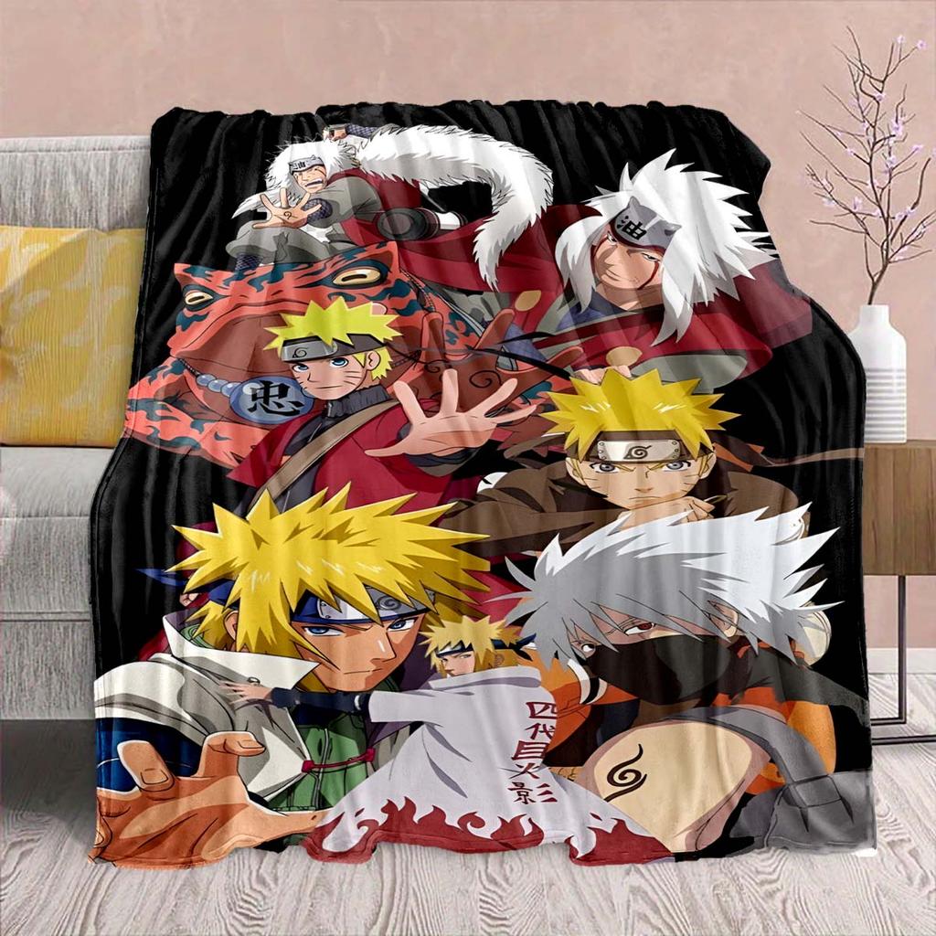 Naruto Anime Flannel Blanket - Soft Warm Perfect for Sofa, Bedding Camping Travel Office Home Decor -QJY