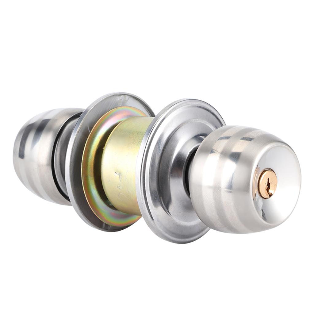 Household Stainless Steel Door Locks Short Tongue Spherical Door Lock for Bedroom Bathroom Use