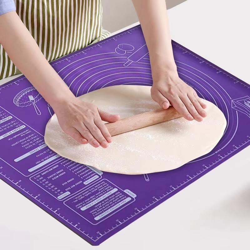 Non-Stick Silicone Pad Baking Sheet Cupcake Dessert Mat Baking Mat with Scale Pastry Boards Cookie Decorating Tools - 45x60cm