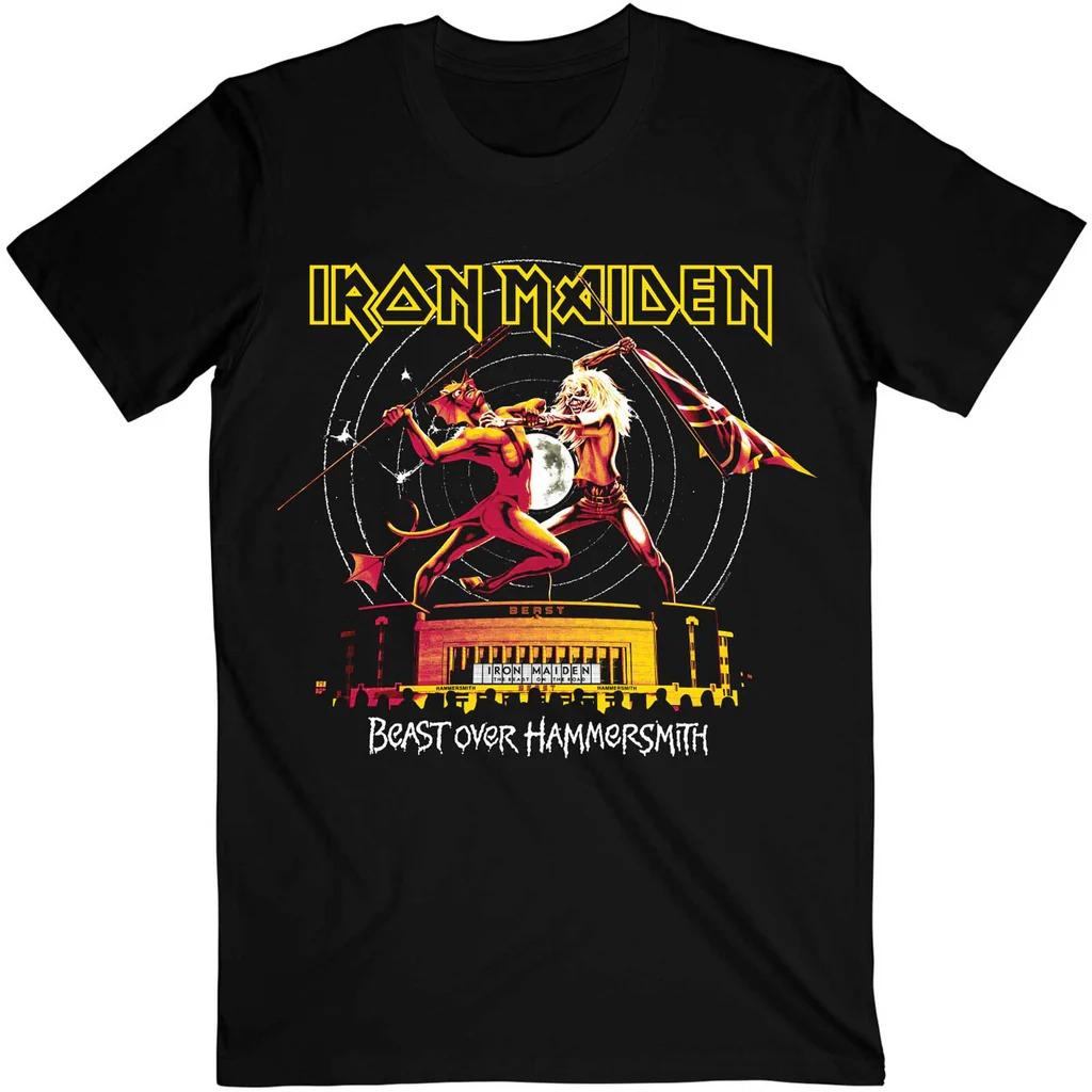 

Iron Maiden Beast Over Hammersmith Эдди и Дьявол Тональная футболка Размеры S-4XL Высококачественная Роскошь для Мужчин и Женщин Топ Y2k S