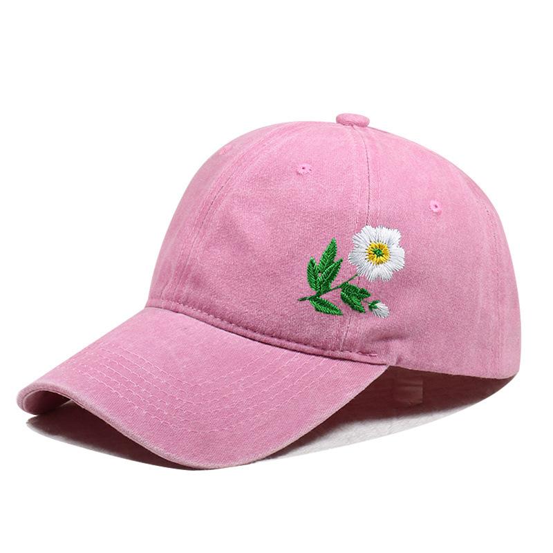 Embroidered Flower Diy Hat Soft Top Outdoor Sun Protection Casual Cotton Baseball Cap Fashionable Spring Summer Hat For Girls