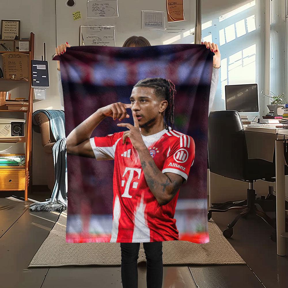 Michael Olise Bedrukte Flanellen Deken, zachte plaid voor slaapkamerbank, wasbaar, voetbalfan merchandise, geweldig cadeau.