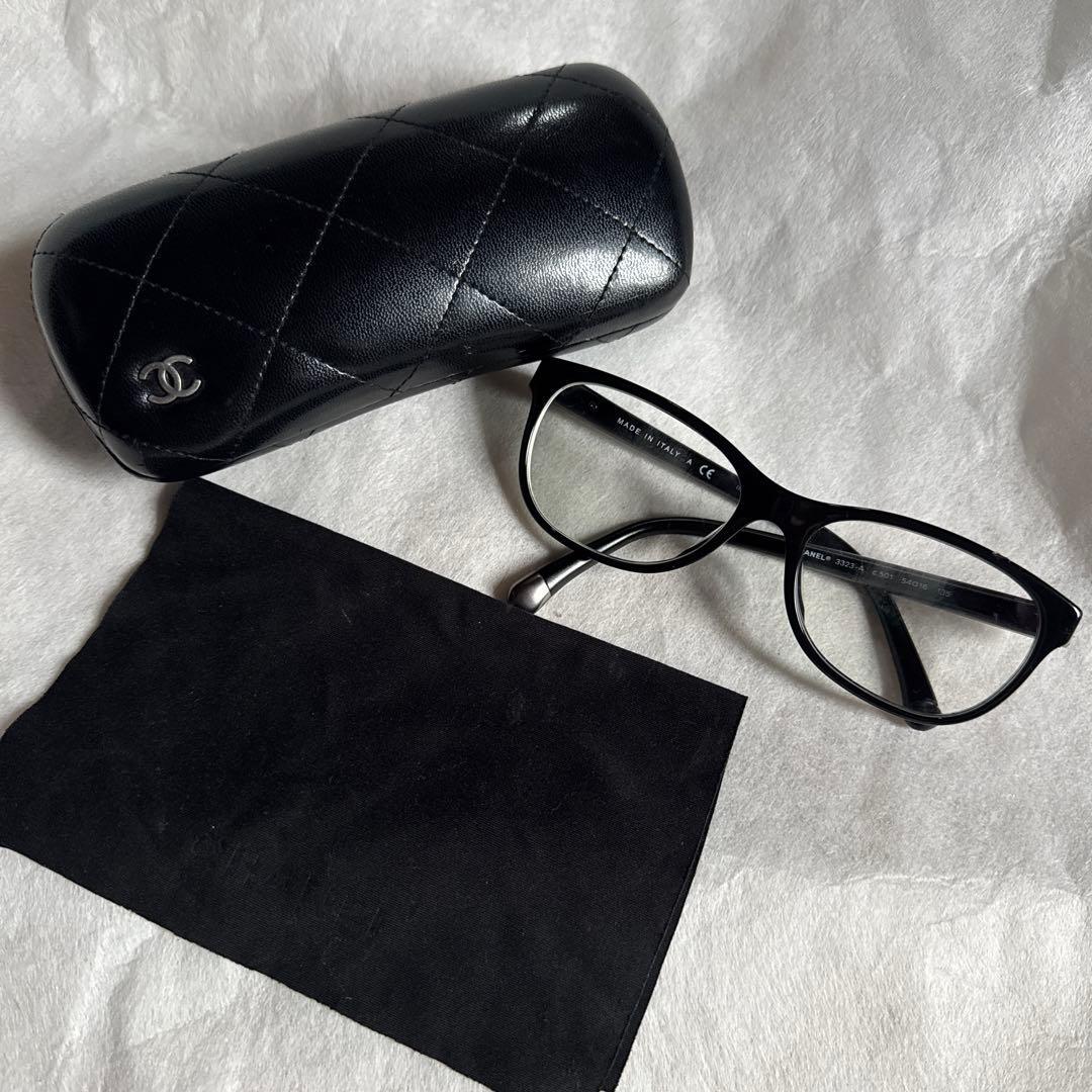 Used CHANEL 3323-A Glasses Black