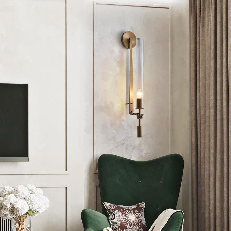 All-Copper Post-Modern Luxury Wall Lamp for Living Room, Bedroom, Study, and Hotel