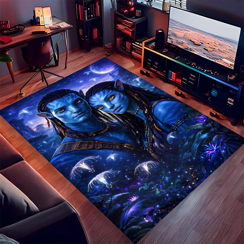 1pc Avatar Print Area Rug - Soft,Washable Non-Slip Indoor Mat for Office Chairs,Living Room,Home Office Decorative Rug