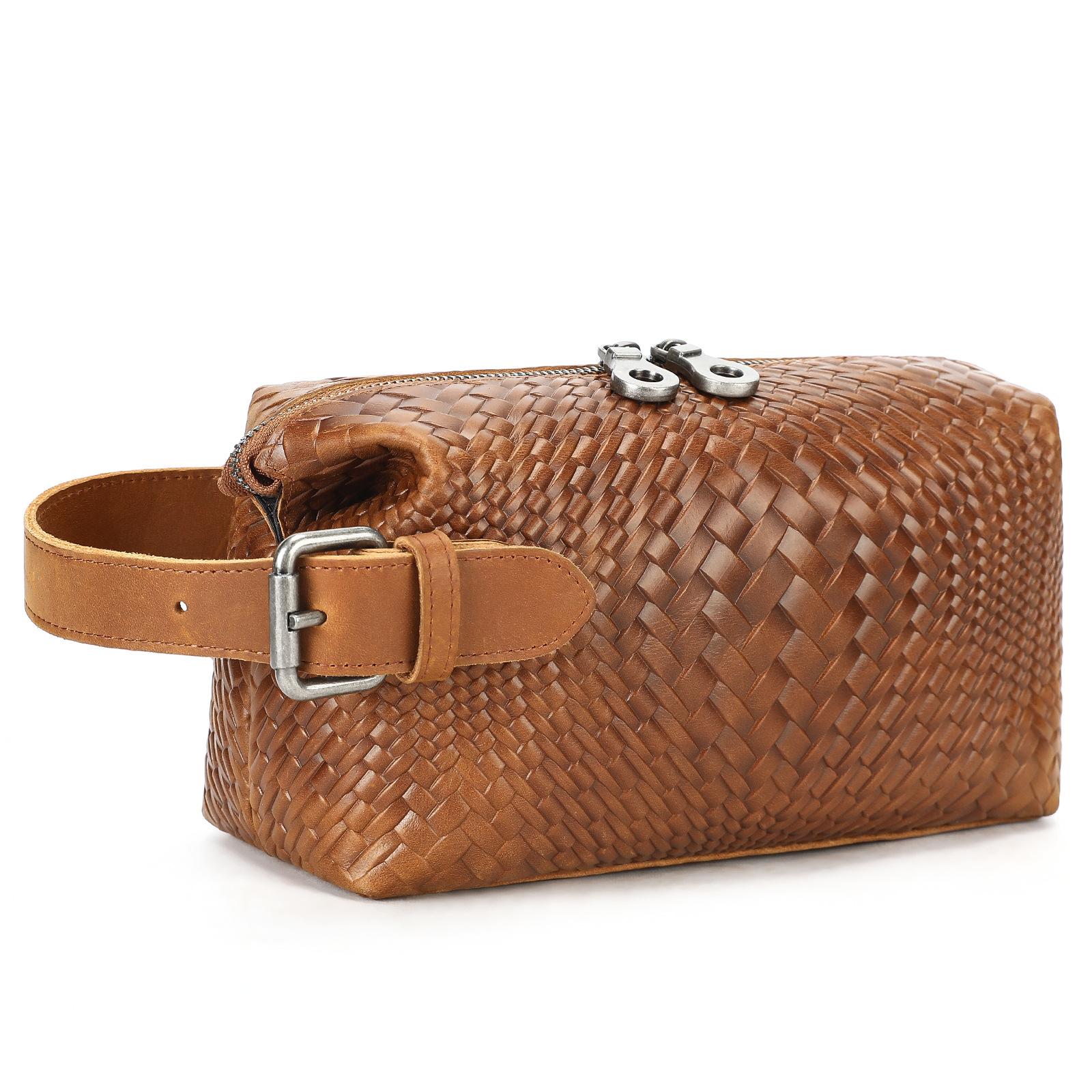 

Сумка из натуральной кожи, повседневная сумка-клатч из коровьей кожи, вместительная, переносная, ручная сумка для хранения, косметичка One Size коричневый