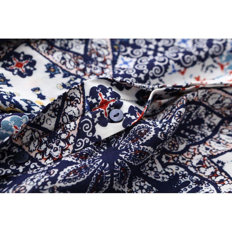 Export Tail Single Export Retro Print Noil Poplin Dress Summer Loose Thin Artificial Cotton Sleeveless Shirt Dress