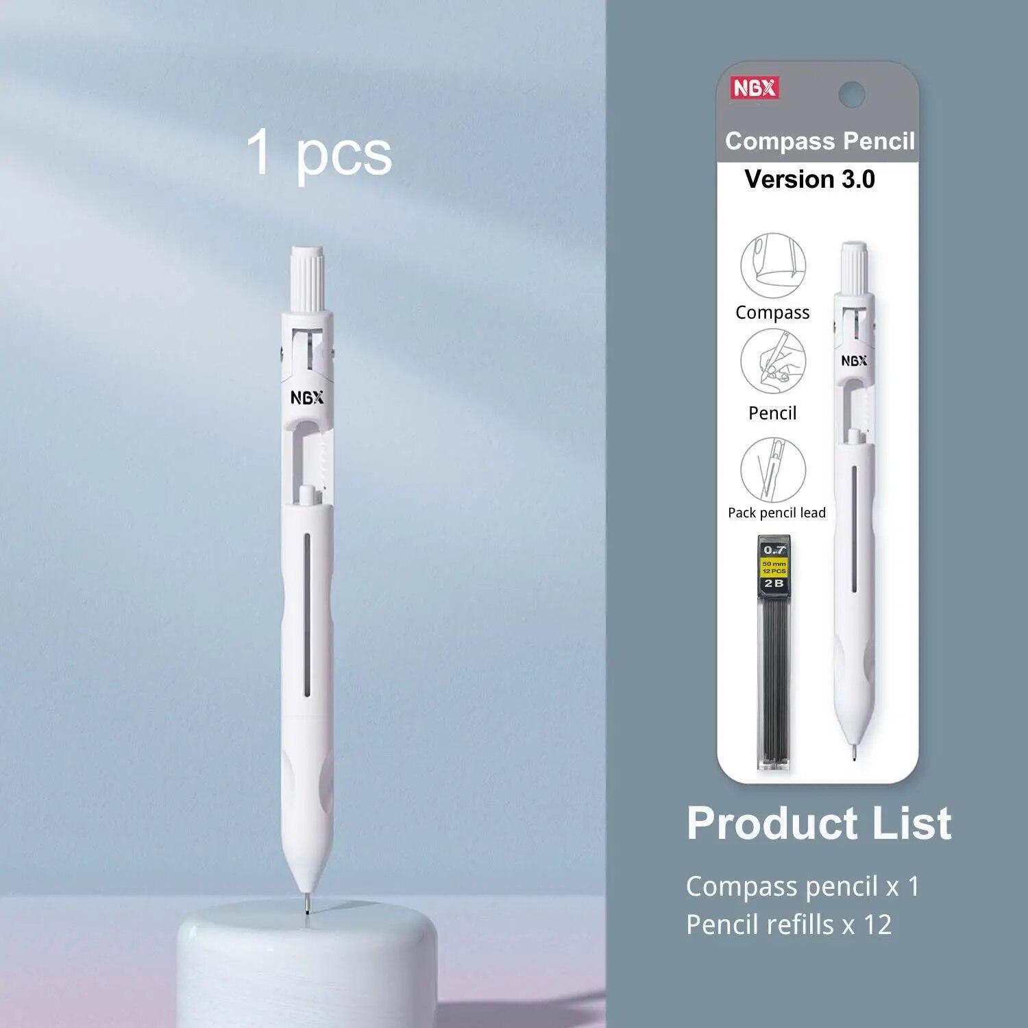 

Часть ручки-циркуля, инструмент двойного назначения для рисования и письма, канцелярские принадлежности для офиса и учебы белый