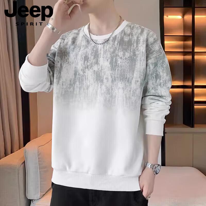 

JEEP SPIRIT Men s Casual Round Neck Sweatshirt 3XL