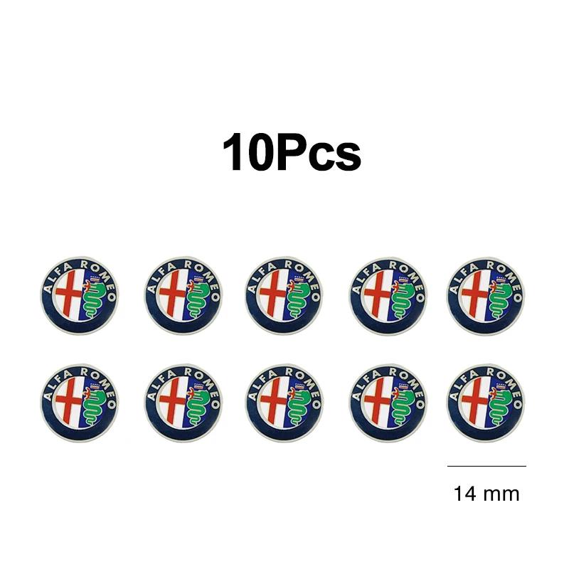 Car Stickers For Alfa Romeo 14mm Aluminium Metal Car Styling Remote Key Stickers For Alfa Romeo 156 159 147 4C 8C 166 Giulia Giu
