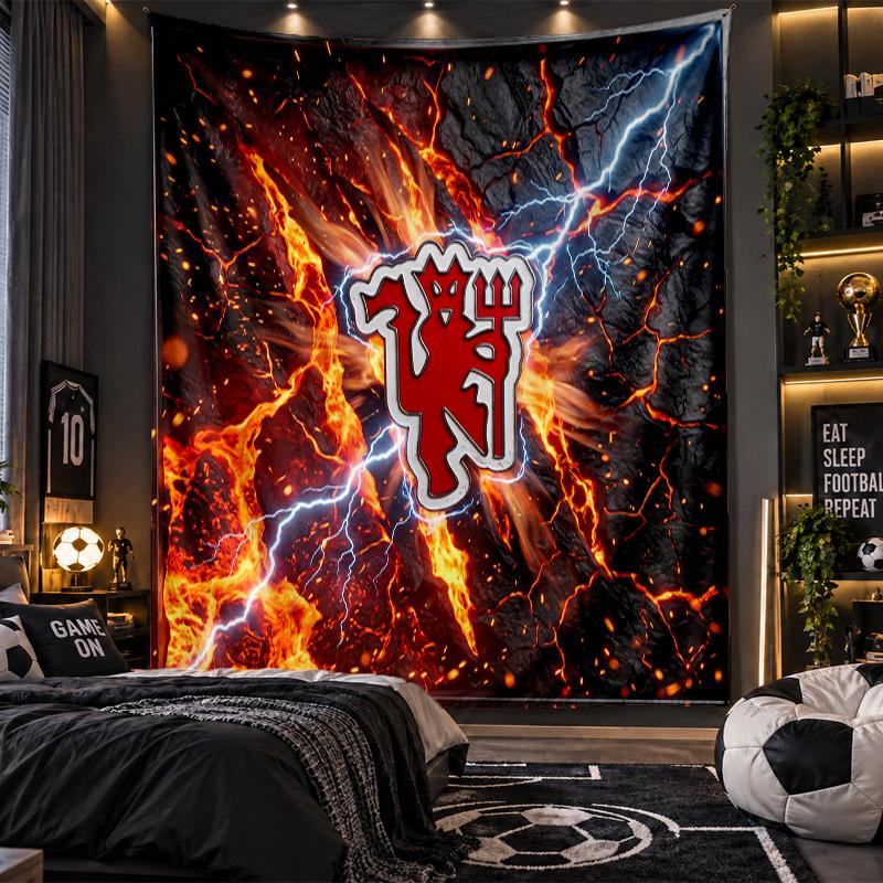 Wandbehang Tapisserie Manchester United Drucktuch für Wohnzimmer Schlafzimmer Heimdekoration