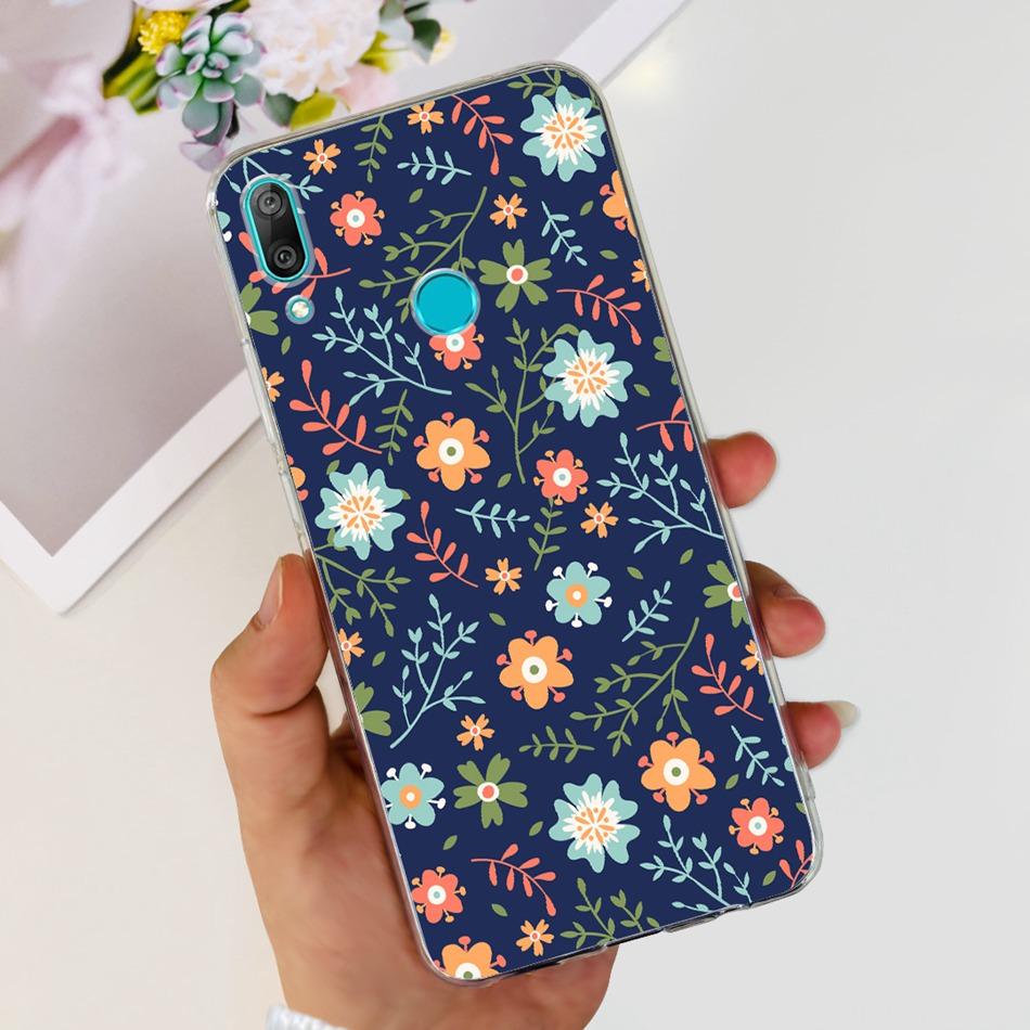 For Huawei Y7 2019 Phone Case Huawei Y7 Prime Pro (2019) DUB-LX1 LX2 LX3 Cute Panda Flower Pattern Soft Silicone TPU Cases