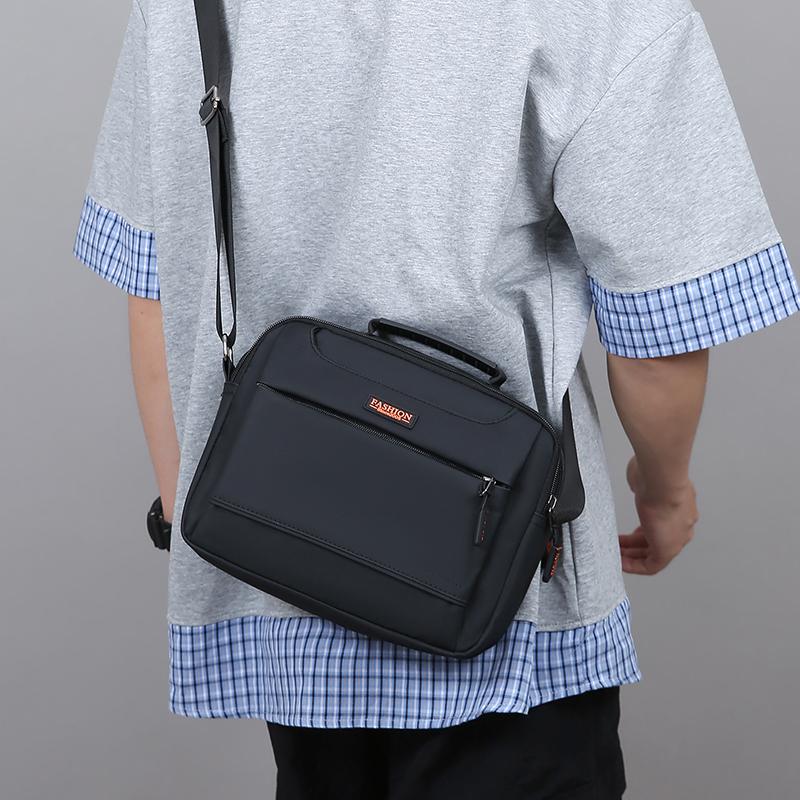 Professional Men's Crossbody Bag - Water-Resistant Oxford Messenger for Work (Large Capacity Oxford Sling with Secure Zippers)