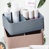Plastic Home Office Bathroom Storage Box 2 Grids Desktop Sundries Storage Box Makeup Organizer Cosmetic Closet Bin Case