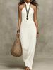 New European and American Women's Slim-fitting Fashion Temperament Sleeveless Neck Dress Hollow Dress