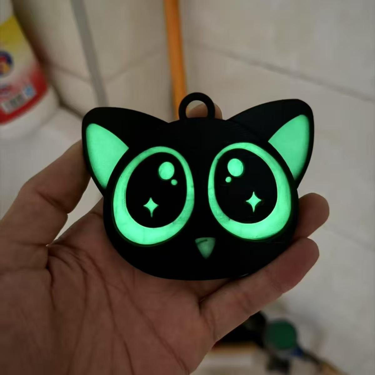 Luminous Luo Xiaohei 3D Printed Toy Pendant with Movable Ears