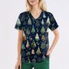 Women's Fashion V-Neck Short Sleeve Overalls With Pockets  Print Tops  Clothes