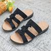 Summer Sandals New Hollow Flat-bottomed Fish Mouth Flower Casual and Comfortable Sandals Women's Large Size 43