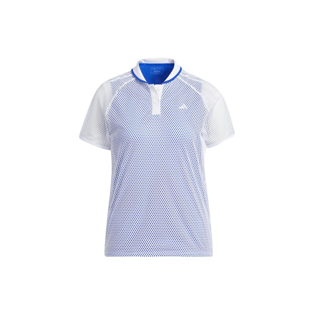 Adidas Solid Color Short Sleeve Polo Women Tops Blue HT0000