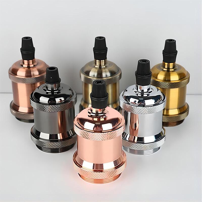 Inline Badge Ceiling Lamp Holder Aluminum E27 Lamp Holder Set Single Lamp Holder 1M Cord Vintage Style Lamp Holder For Mall