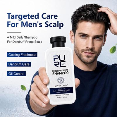 Salicylic Acid Cooling Men Dandruff Shampoo 48H Oil Control Scalp Treatment 330ml