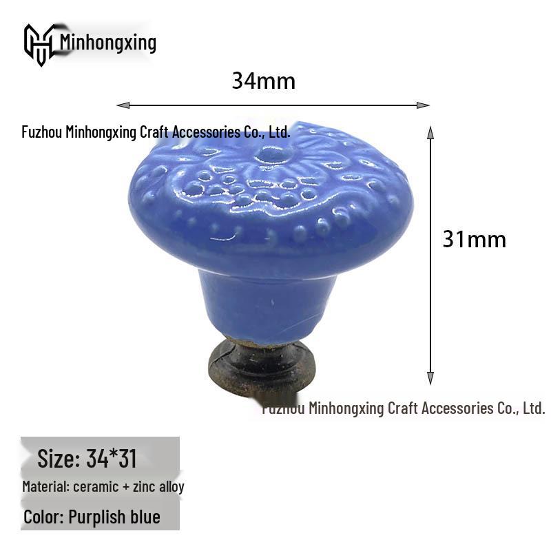 Embossed Floral Ceramic Handle for Children's Furniture