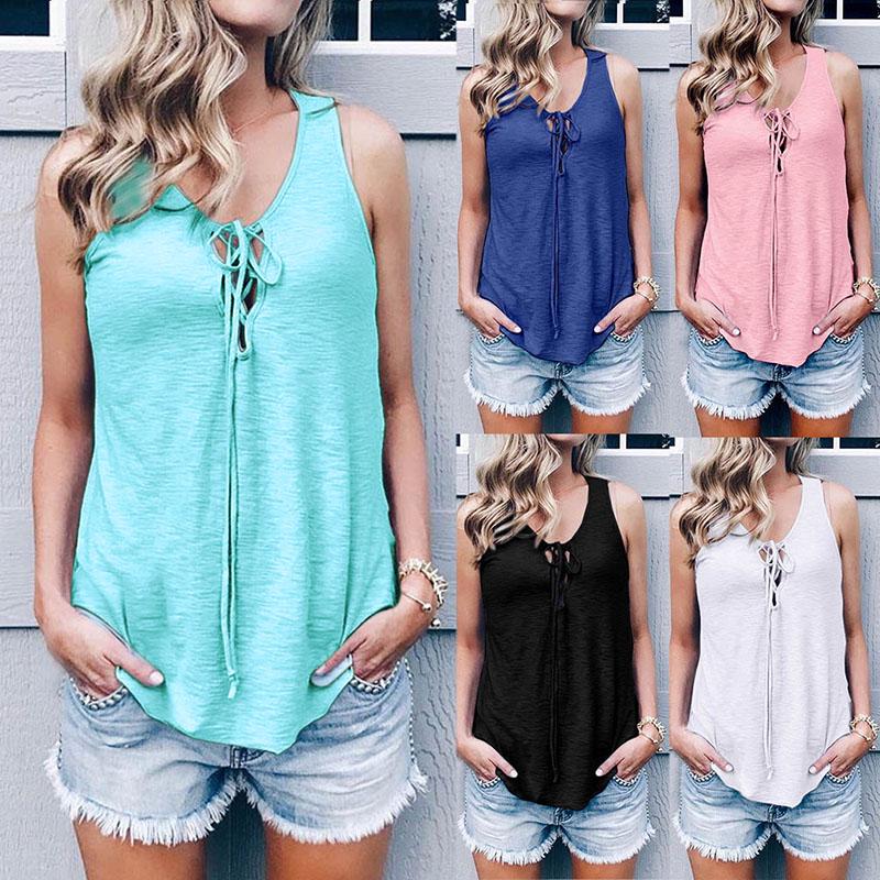Summer Fashion Women's Sleeveless Deep V-neck Lace Up Vest Tank Tops купить недорого — выгодные цены, бесплатная доставка, реальные отзывы с фото — Joom Summer Fashion Women's Sleeveless Deep V-neck Lace Up Vest Tank Tops купить недорого — выгодные цены, бесплатная доставка, реальные отзывы с фото — Joom