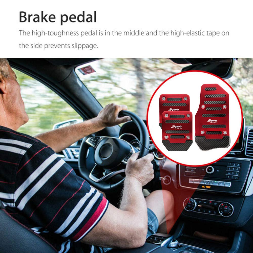 Liuzhuo Pedal Cover, Car, Manual, Aluminum, Transmission, Anti-Slip, Foot Brake Pedals, Pedal Cover, For