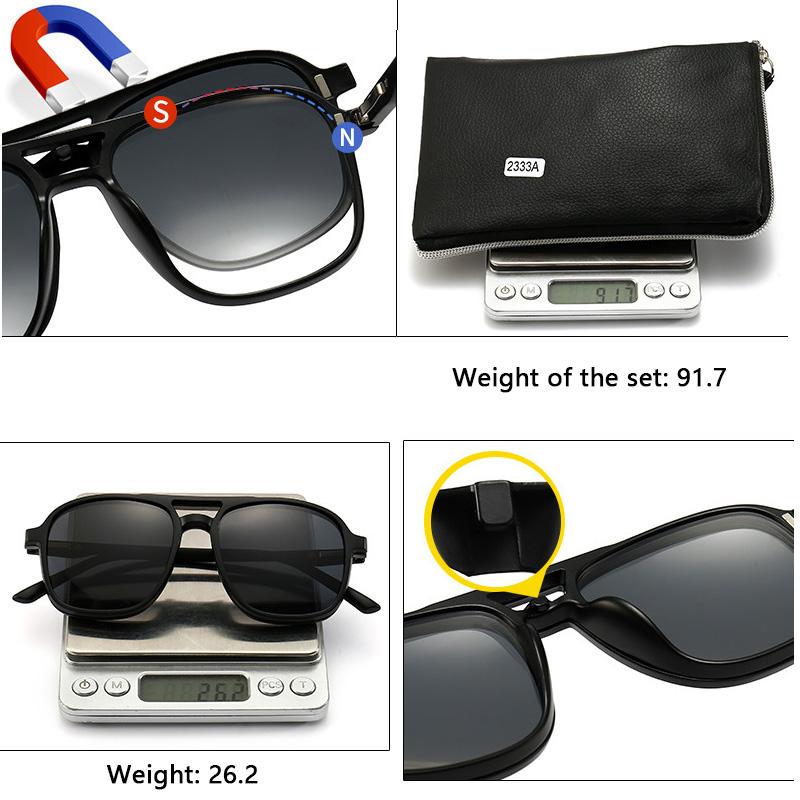 6 In 1 Men Women Reading Sunglasses Polarized Optical Magneticclip On Magnet Prescription Glasses Frame