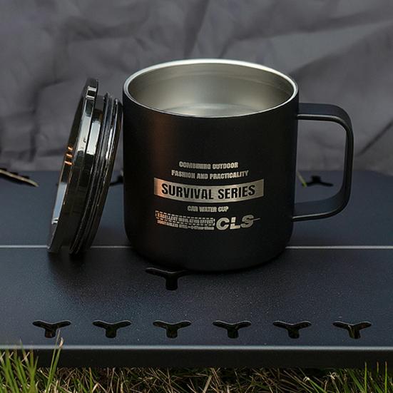 350ml kempingový hrnek s víčkem Potravinářský hrnek bez BPA Ultra lehký nerezový hrnek na vodu Outdoor Travel Camping nádobí