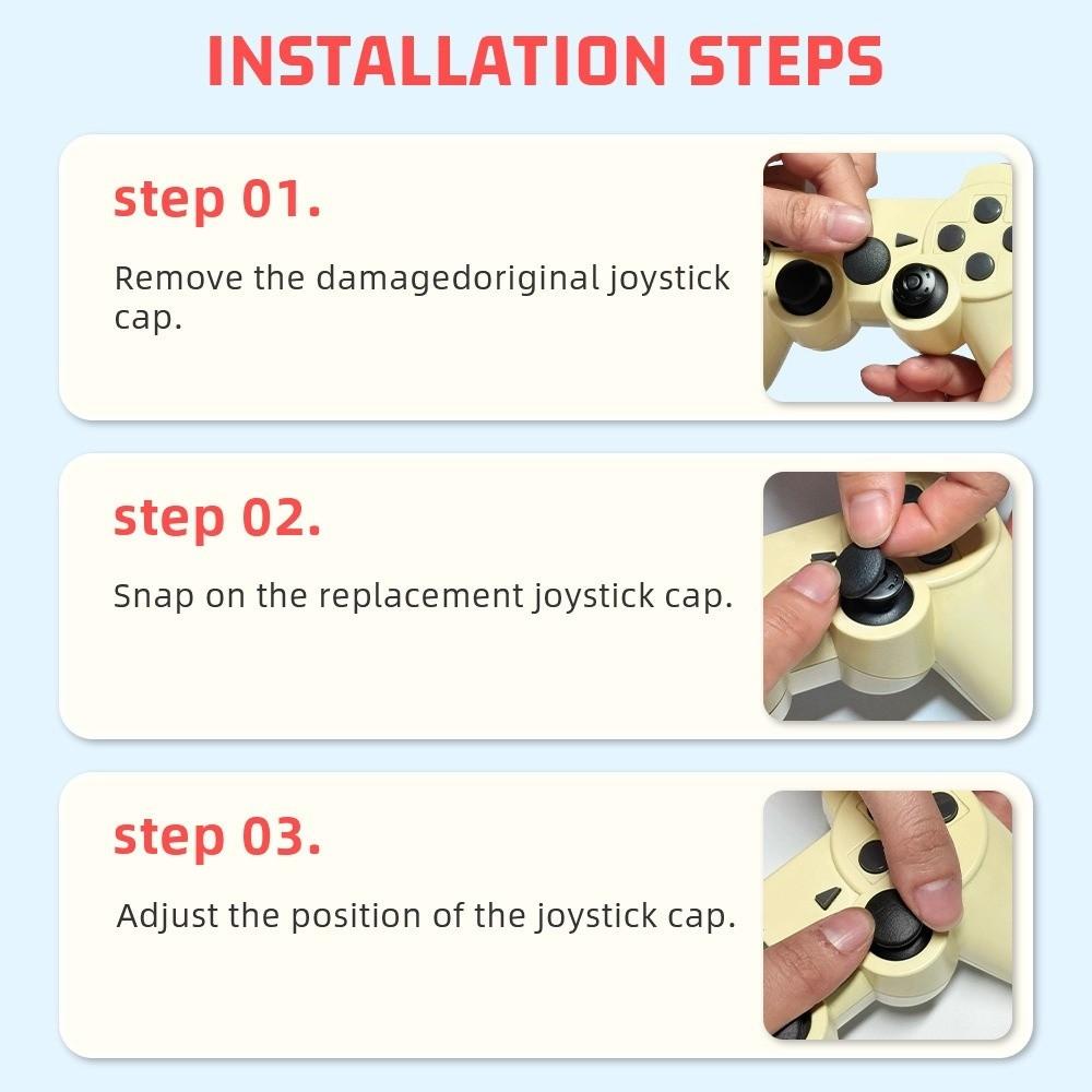 4pcs Repair Part Replacement Cap Joystick Cap for PS2/PS3 Game Controller Controller Repair