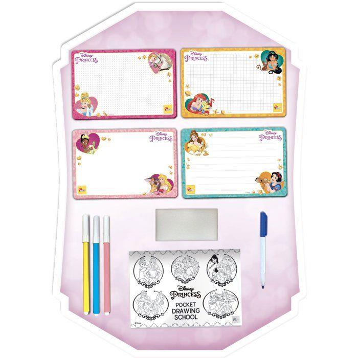 Drawing Studio Pocket - Princesses - LISCIANIGIOCHI - Drawing Kit - 4 Erasable Boards - Markers Included - From 3 Years