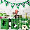 Football-Themed Tote Bag Party Football Pattern Gift Bag Sporty Shopping And Beverage Paper Bag