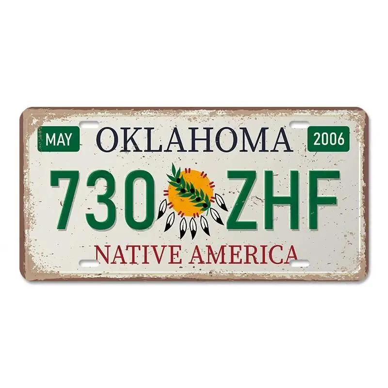 Poster de epocă Placă Statelor Americane Semne de tablă din metal Florida California Texas Hawaii Placă de înmatriculare Club Bar Garage Decor de perete