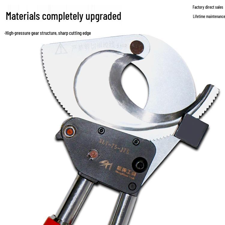 Steel Ratchet Cable Cutter Pliers for Copper, Aluminum, and Strand Cables (Models J40, J52, J75, J95, J130)