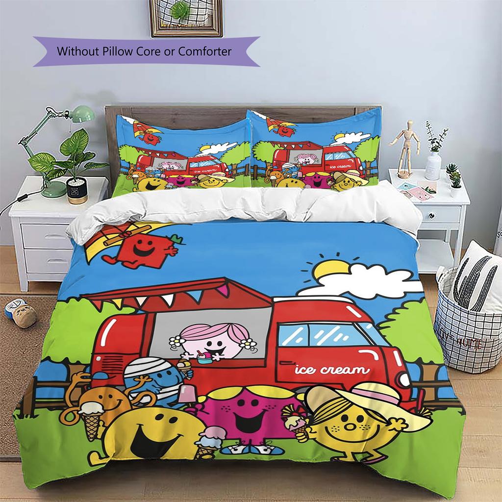 Herr. Herren Little Miss Muster Bettwäsche, Steppbett Set Bettbezug Kissenbezug Haus Geburtstag Geschenk (1 Bettbezug + 2 Kissenbezüge, ohne Füllung)